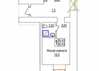 Продается квартира студия, 31.5 м2, Благовещенск, ЖК Лазурный Берег, Заводская улица, 4/5