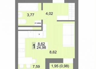 Квартира на продажу студия, 25 м2, Екатеринбург, Тенистая улица, 8с4, ЖК На Тенистой