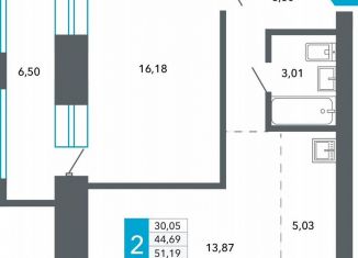 Продам двухкомнатную квартиру, 47.9 м2, Чита, Нерчинско-Заводская улица, 6/8