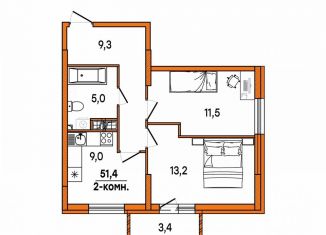 Продаю 2-ком. квартиру, 49 м2, Ульяновск, улица Варейкиса, 48, ЖК Заря