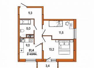 Продаю 2-ком. квартиру, 49 м2, Ульяновск, улица Варейкиса, 48, ЖК Заря