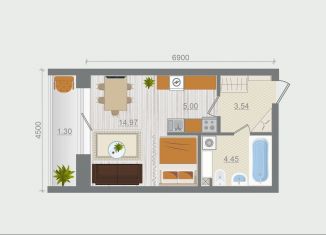 Продаю квартиру студию, 29.3 м2, деревня Разбегаево