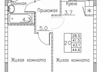 Продажа 2-комнатной квартиры, 44.6 м2, Владивосток