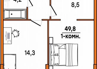 Продам однокомнатную квартиру, 47.4 м2, Ульяновск, улица Варейкиса, 48, ЖК Заря