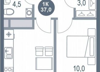 1-комнатная квартира на продажу, 37 м2, Котельники, микрорайон Новые Котельники, к13