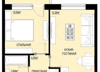 Однокомнатная квартира на продажу, 36.1 м2, Ревда