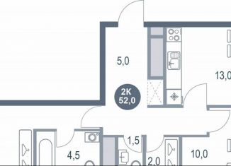 2-ком. квартира на продажу, 52 м2, Котельники, микрорайон Новые Котельники, 11