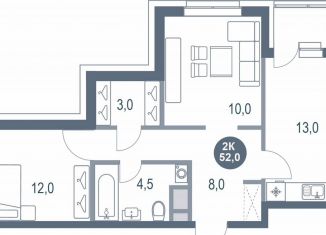 2-ком. квартира на продажу, 52 м2, Котельники, микрорайон Новые Котельники, 11