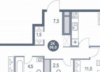 Продаю 2-комнатную квартиру, 56 м2, Котельники, микрорайон Новые Котельники, к13