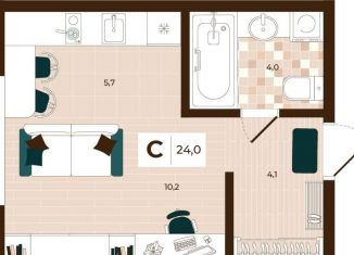 Продам квартиру студию, 24 м2, Тула, Центральный территориальный округ