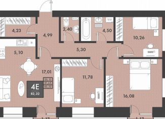 Продаю 4-комнатную квартиру, 82.3 м2, Чита, Проезжая улица, 8