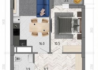 Продам 1-комнатную квартиру, 41.7 м2, Воронеж, улица Фёдора Тютчева, 93/4, ЖК Микрорайон Боровое