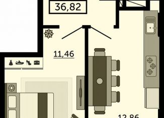 Продается 1-ком. квартира, 37.2 м2, Ростов-на-Дону, ЖК Город у Реки