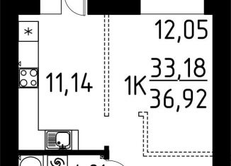 Продам 1-комнатную квартиру, 36.9 м2, Томск, улица Вершинина, 58к2
