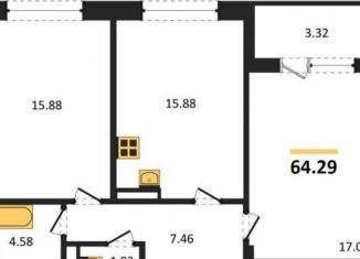 Продажа 2-комнатной квартиры, 64.3 м2, Воронеж, улица Ворошилова, 1А