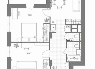 Продается 2-комнатная квартира, 59 м2, Пермь, улица Карпинского, 110А, ЖК Триумф Квартал 2
