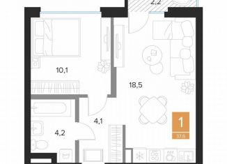 Продаю однокомнатную квартиру, 37.6 м2, Курск