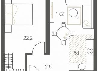 Продам однокомнатную квартиру, 57.9 м2, Тюмень, Первомайская улица, 8