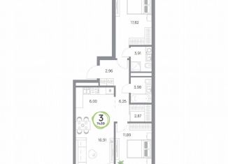 Продается трехкомнатная квартира, 74.7 м2, Красноярский край