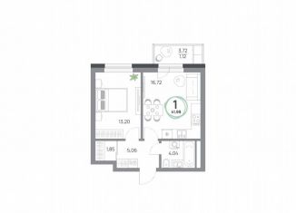 Однокомнатная квартира на продажу, 42 м2, Красноярский край