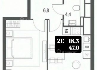 Продам двухкомнатную квартиру, 47 м2, Москва, станция Ботанический сад, проезд Серебрякова, 11к1