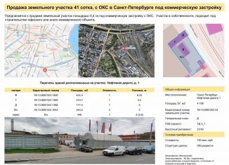 Продаю участок, 41 сот., Санкт-Петербург, Нефтяная дорога, 1