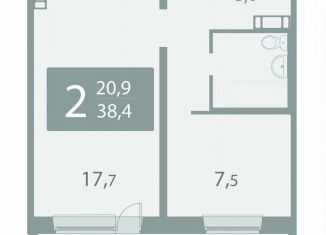 Продажа двухкомнатной квартиры, 38.4 м2, поселок Зональная Станция, улица Королёва, 20