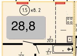 Продаю квартиру студию, 28.8 м2, Кронштадт, улица Аммермана, 46