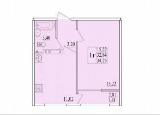 Продается 1-ком. квартира, 34.3 м2, Крым