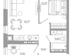 Продается 2-комнатная квартира, 49.6 м2, Астрахань, Боевая улица, 132с3