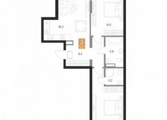 Продаю 2-ком. квартиру, 67.2 м2, Курск