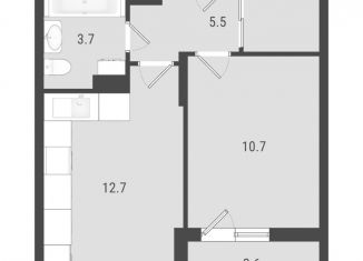 Продается 1-комнатная квартира, 33.8 м2, Самара, ЖК АмГрад, Южное шоссе, 7