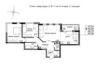 Продается 3-ком. квартира, 84.8 м2, Воткинск