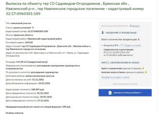 Продам участок, 5.3 сот., рабочий посёлок Навля