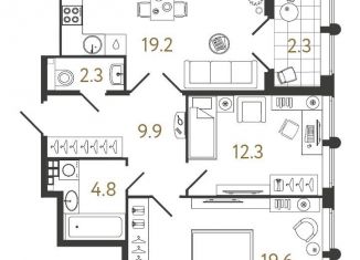 Продажа двухкомнатной квартиры, 68.1 м2, Санкт-Петербург, Миргородская улица, 1, муниципальный округ Лиговка-Ямская