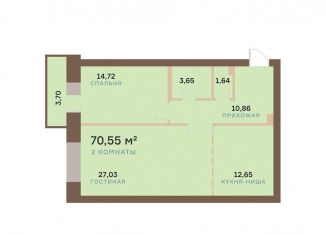 Продается двухкомнатная квартира, 71 м2, Красноярск, Регатная улица, 4с2, Свердловский район