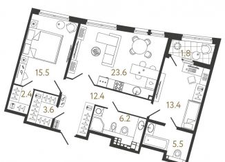 Продается 2-комнатная квартира, 82.6 м2, Санкт-Петербург, Миргородская улица, 1, муниципальный округ Лиговка-Ямская