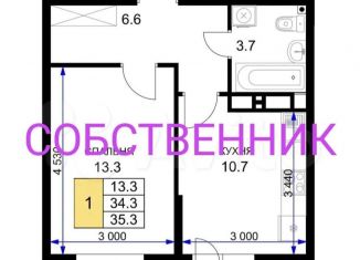 Продается 1-ком. квартира, 36 м2, Краснодар, улица имени Героя Ростовского, 8к5, Прикубанский округ