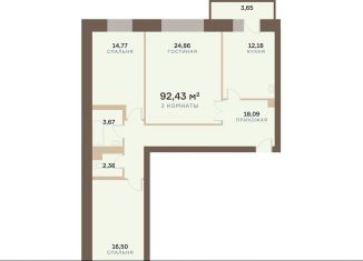 Продаю 3-ком. квартиру, 93.2 м2, Красноярск, Южная набережная, 10, Свердловский район