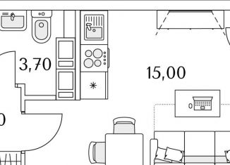 Продаю квартиру студию, 22.8 м2, Санкт-Петербург, муниципальный округ Юнтолово