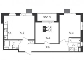 Продажа трехкомнатной квартиры, 64.8 м2, поселок Битца, Южный бульвар, 6