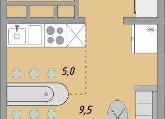 Продажа однокомнатной квартиры, 25.2 м2, Оренбург, жилой комплекс Осенний Лист, 1, ЖК Осенний Лист