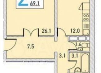 Сдается в аренду 2-ком. квартира, 69 м2, Санкт-Петербург, Глухарская улица, 27к1, ЖК Новая Каменка