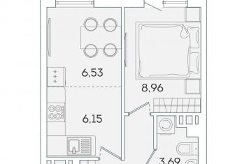 Продажа 1-ком. квартиры, 31.1 м2, Мурино, ЖК Лампо