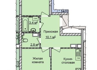 Двухкомнатная квартира на продажу, 65.4 м2, Нижний Новгород, метро Горьковская