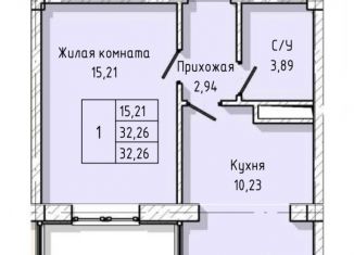 Продажа однокомнатной квартиры, 32.3 м2, Нальчик, улица А.А. Кадырова, 24, ЖК Молодёжный