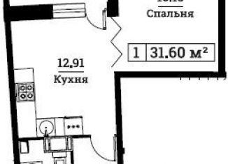 1-комнатная квартира на продажу, 32 м2, Мурино, ЖК Авиатор, проспект Авиаторов Балтики, 25