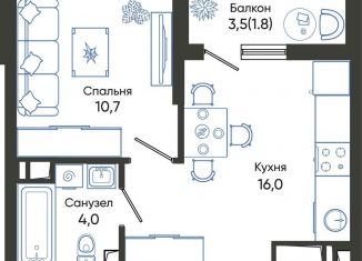 Продажа однокомнатной квартиры, 32.5 м2, Краснодарский край