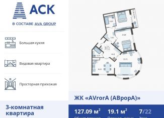 Продажа 3-комнатной квартиры, 127.1 м2, Краснодар, улица Дзержинского, 95, ЖК Аврора