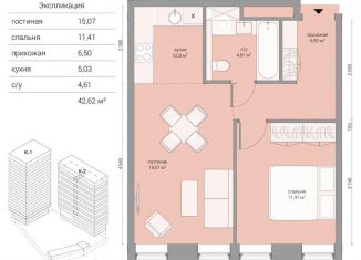 Продам 2-ком. квартиру, 42.6 м2, Москва, станция Стрешнево, Большой Волоколамский проезд, 23